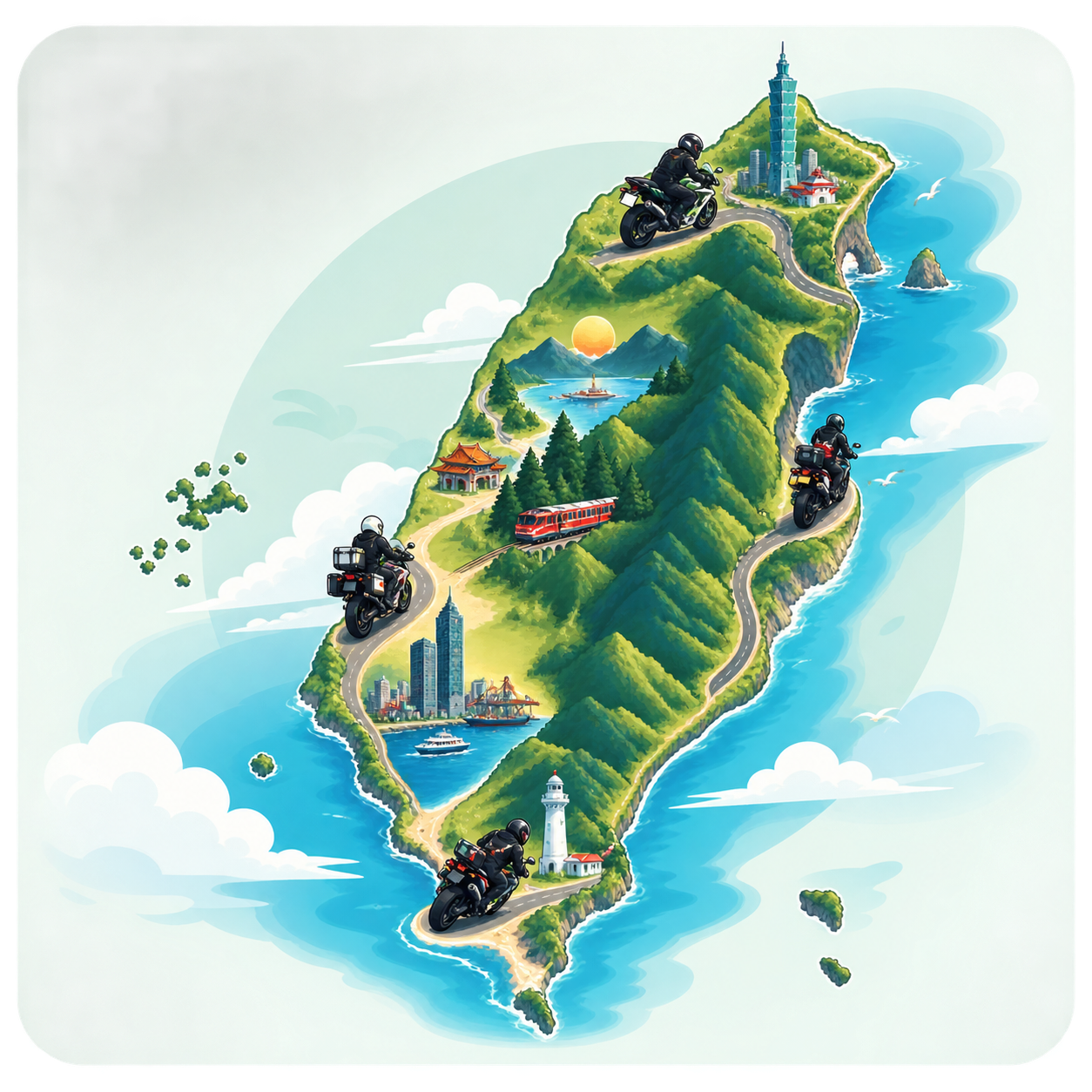 重機環島優惠宣傳插畫