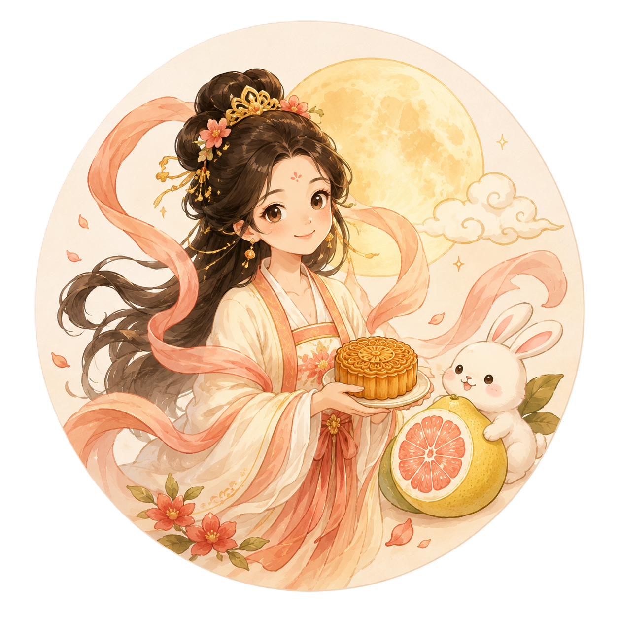 中秋節嫦娥插畫